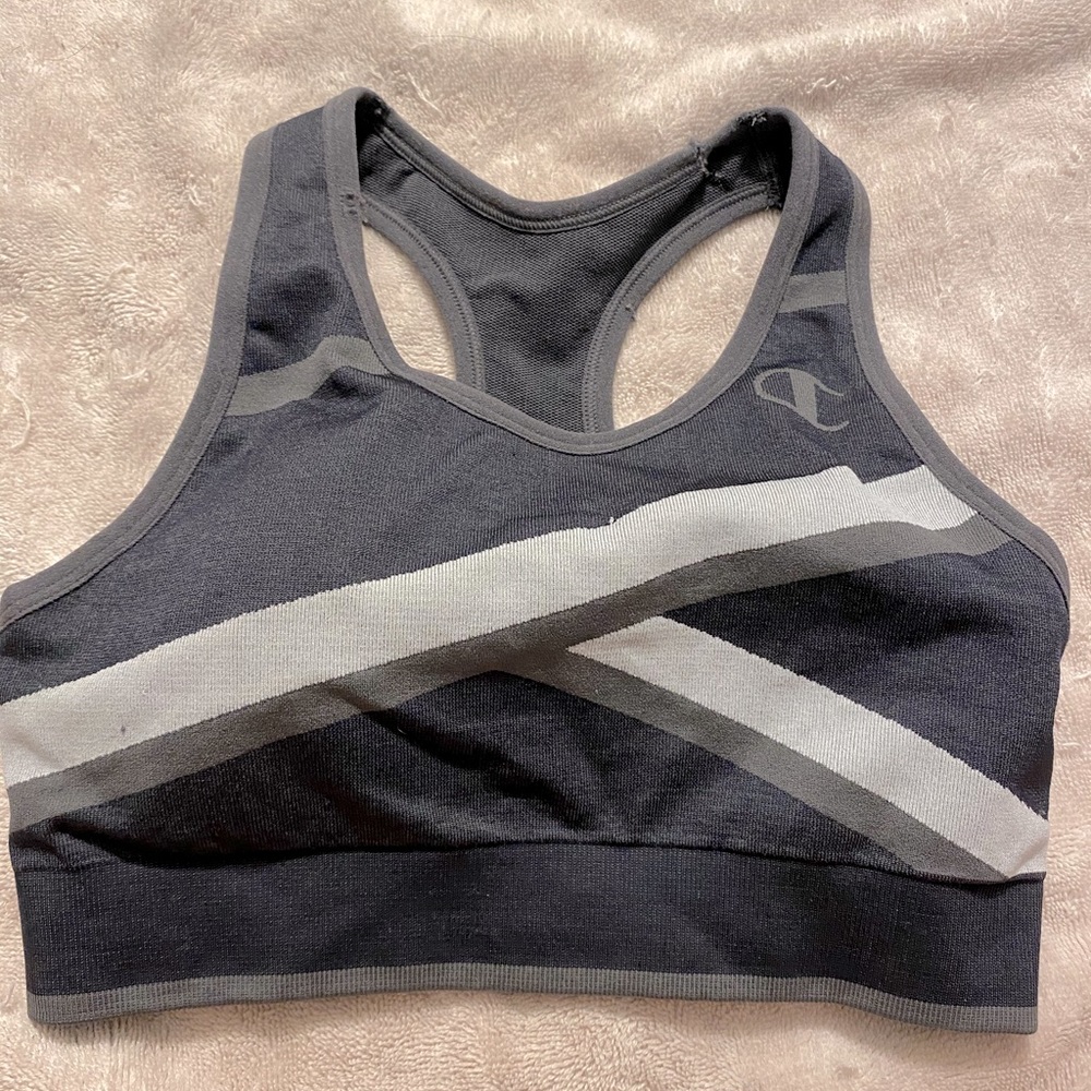 Champions sports bra , size medium , gray
